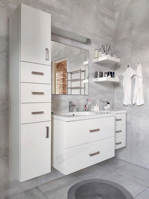 High Gloss White Contemporary Bathroom Vanity